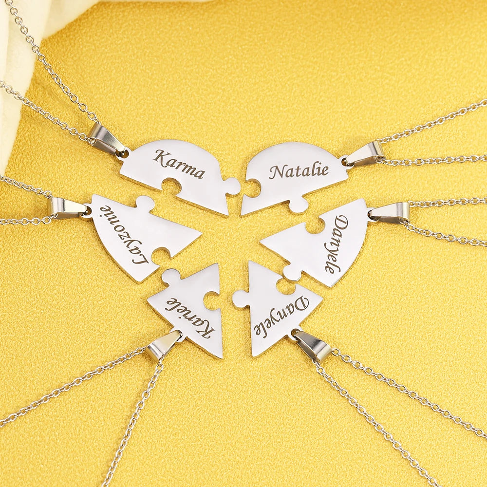 Personalisiertes Puzzle-Herz Namensanhänger – Symbol für Verbundenheit & Liebe