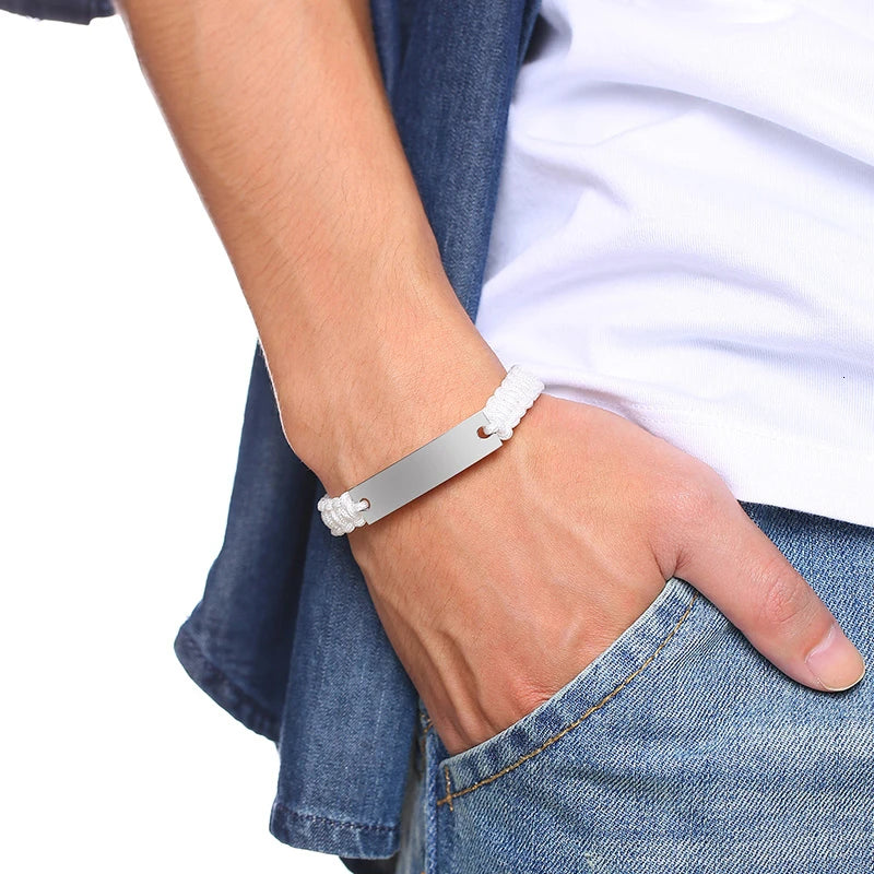 Seilketten-Armband mit personalisiertem Namen und Längenverstellbarkeit