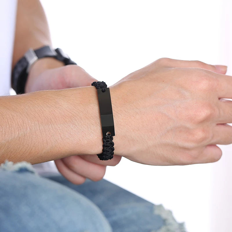 Seilketten-Armband mit personalisiertem Namen und Längenverstellbarkeit