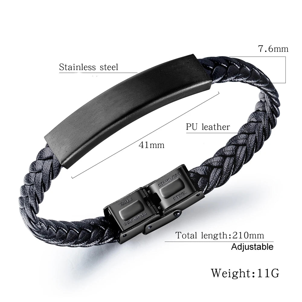 Personalisiertes Lederarmband mit Edelstahl-Charms – Stilvolles Accessoire für Männer & Frauen