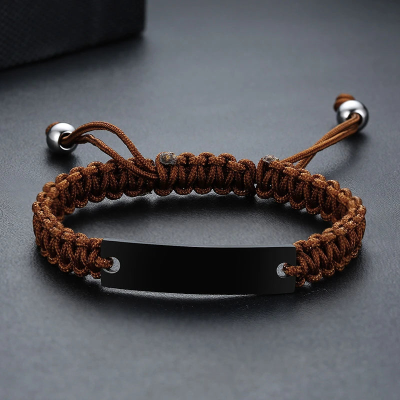 Seilketten-Armband mit personalisiertem Namen und Längenverstellbarkeit