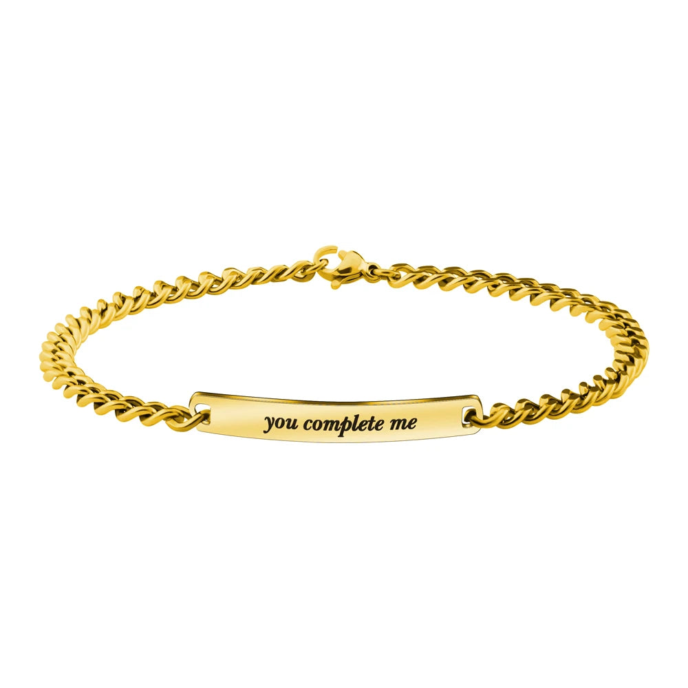 Personalisierbares Paar-Armband für Verliebte – Edelstahl mit Gravur als Set