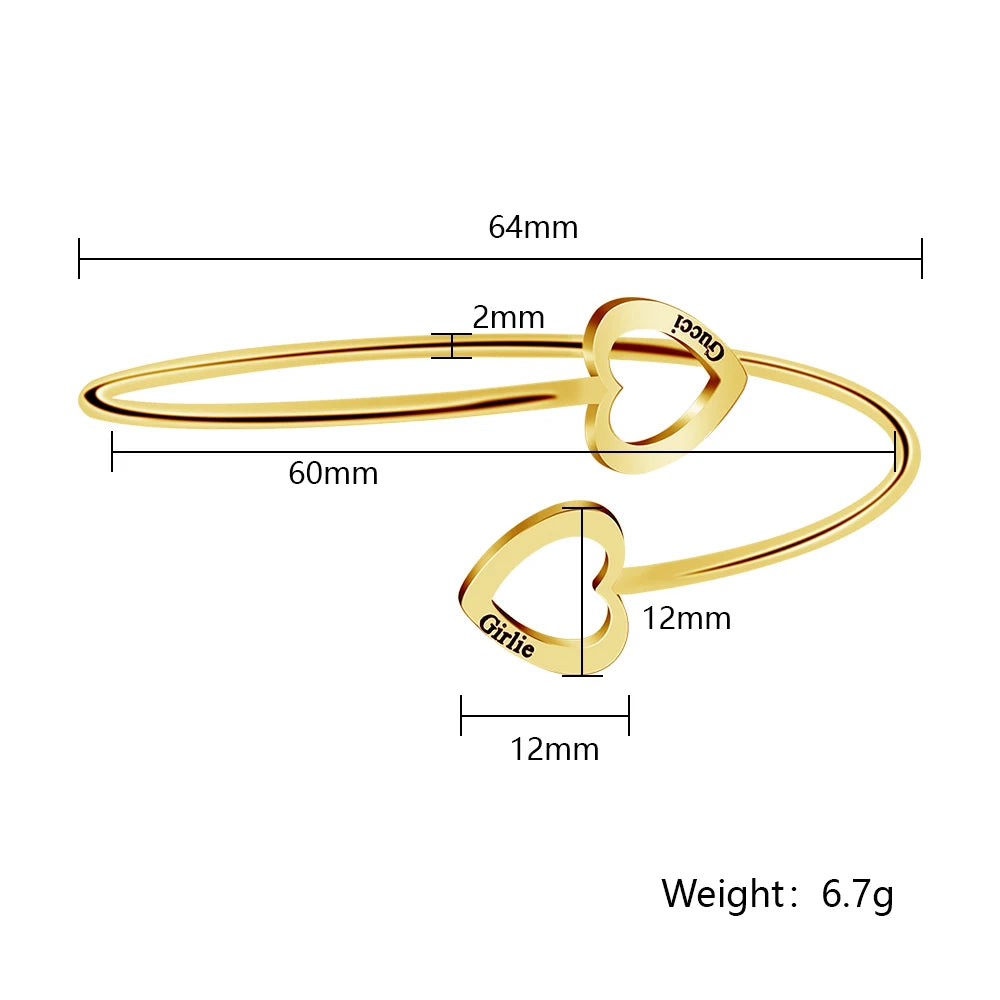 Personalisierbares Herz-Armband für Frauen – Edelstahl mit Gravur
