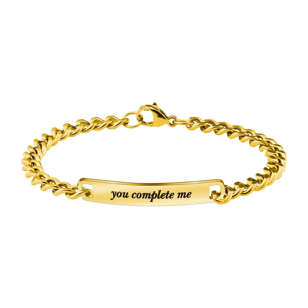 Personalisierbares Paar-Armband für Verliebte – Edelstahl mit Gravur als Set