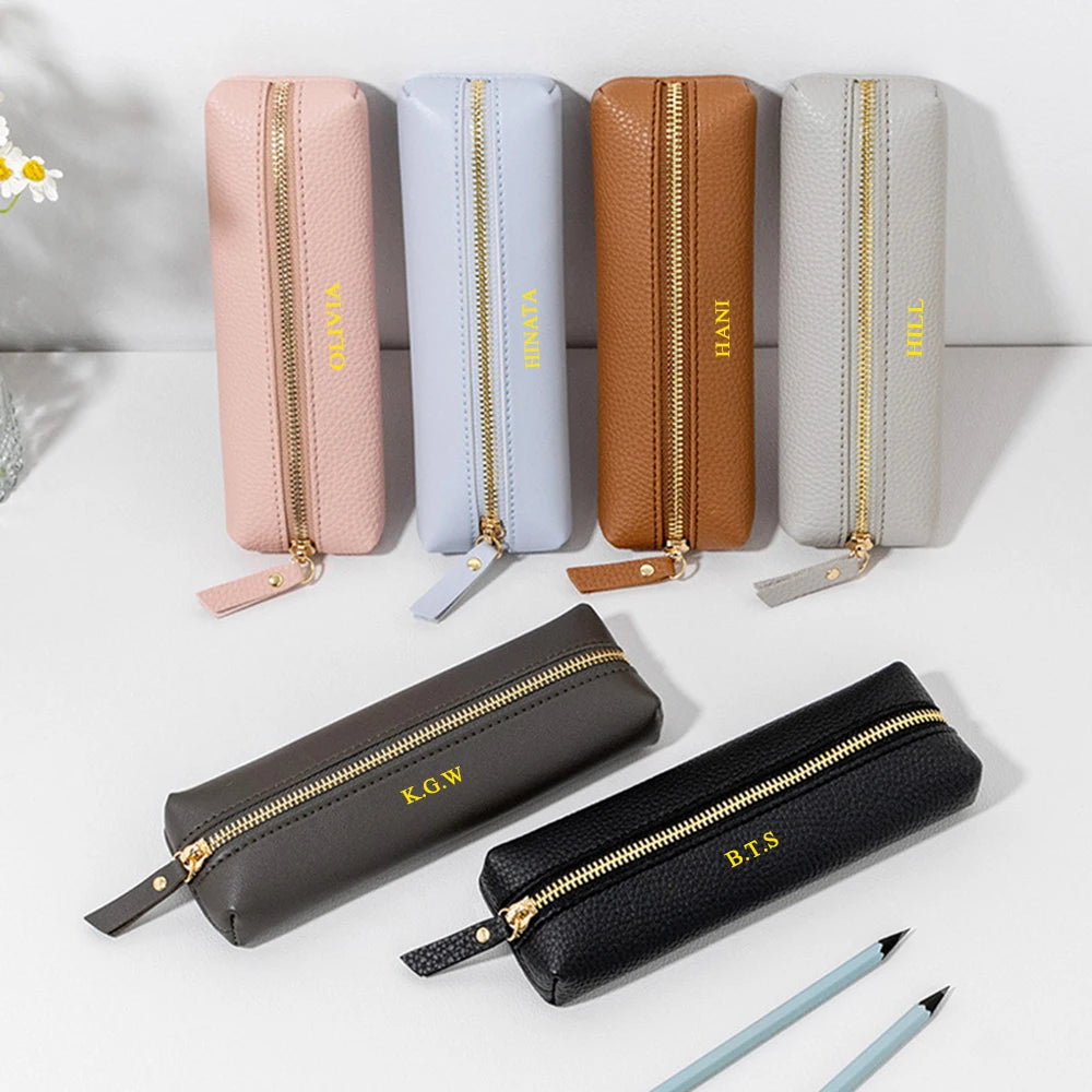 Personalisiertes Leder-Etui für Stifte – Mit Namensgravur – Stilvolles Accessoire für Schule, Büro oder Business