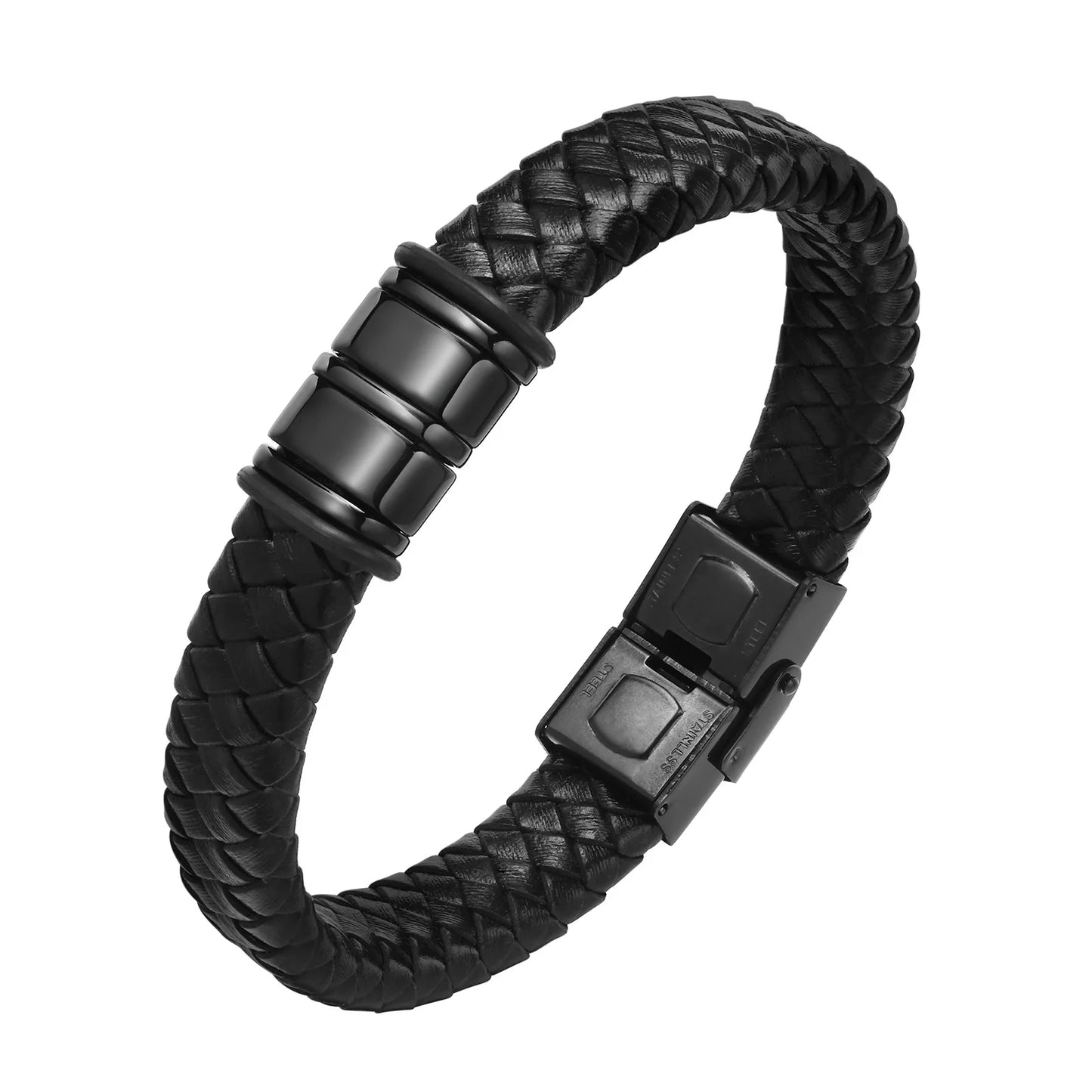 Personalisierte Leder-Seilketten-Armband für Männer, individuell mit 2–6 Namen