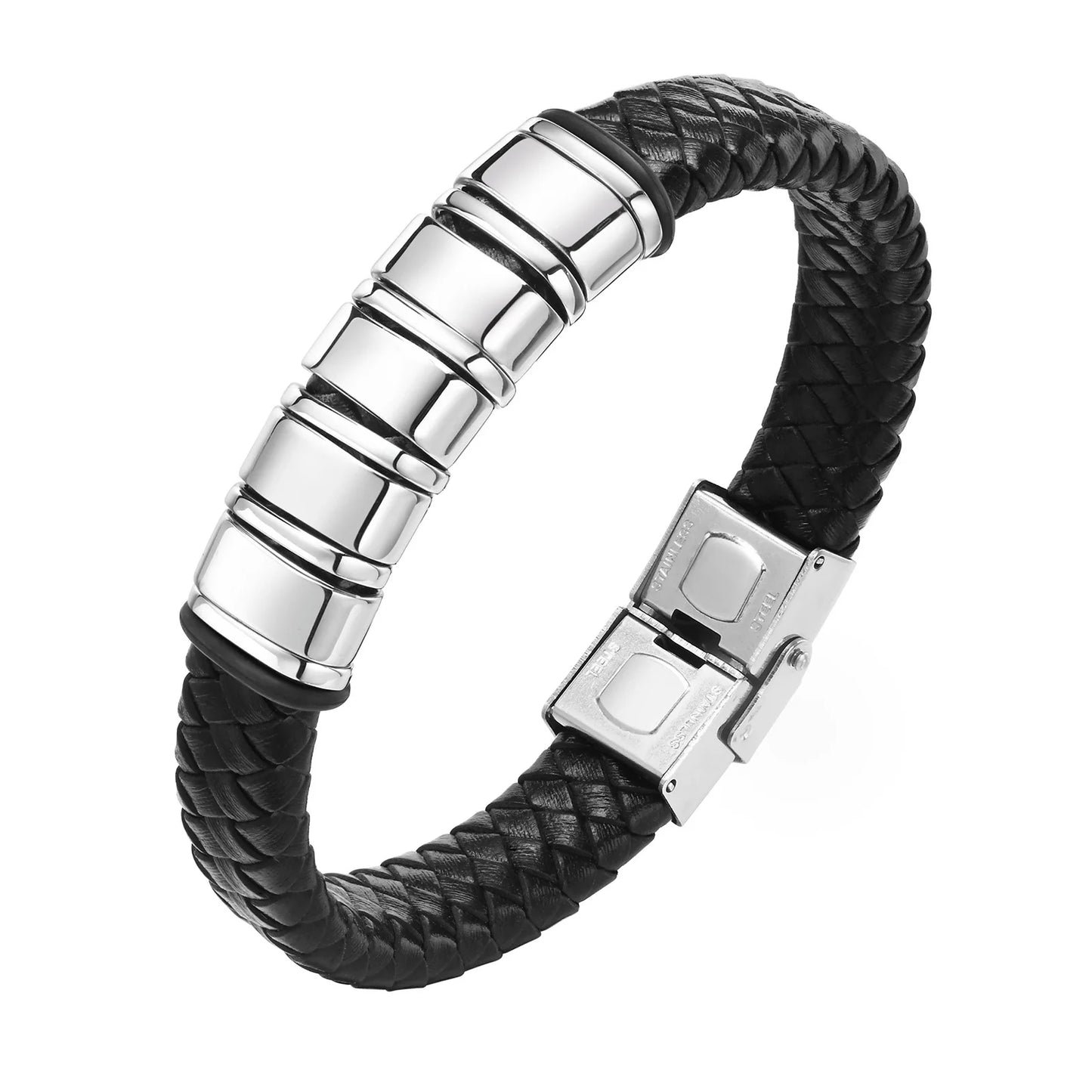 Personalisierte Leder-Seilketten-Armband für Männer, individuell mit 2–6 Namen
