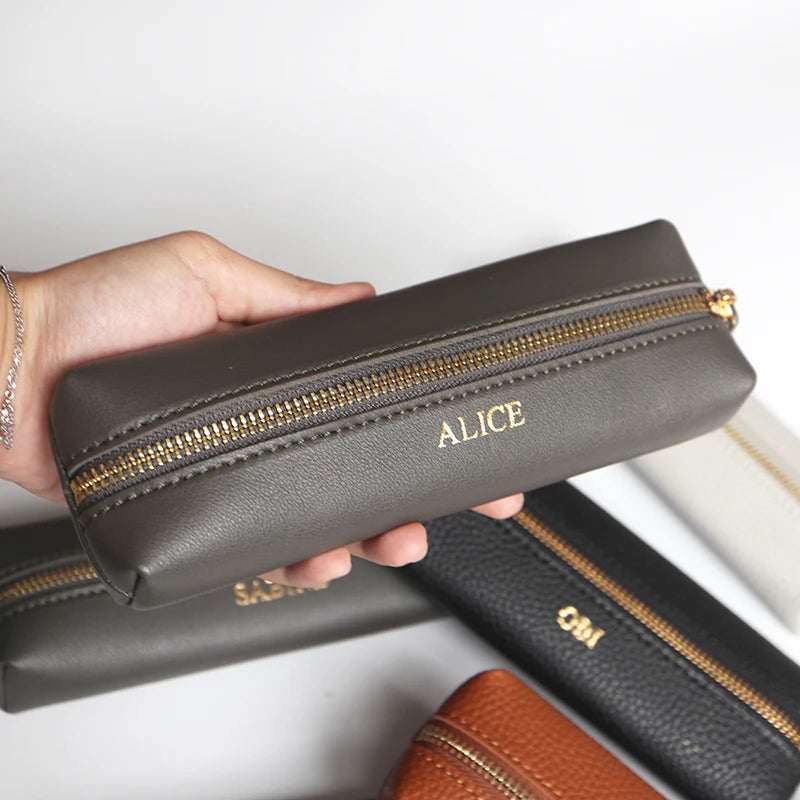 Personalisiertes Leder-Etui für Stifte – Mit Namensgravur – Stilvolles Accessoire für Schule, Büro oder Business
