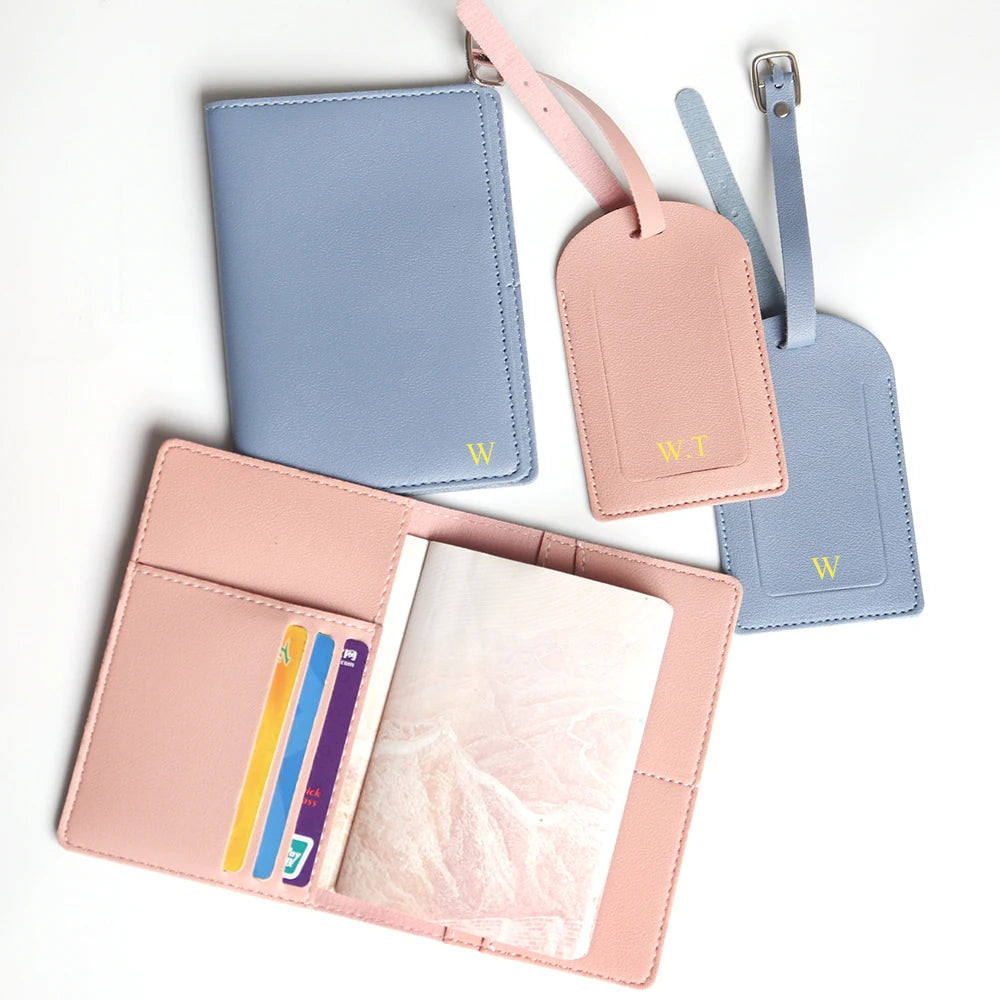 Personalisiertes Reisepass-Cover-Set – Mit Namensgravur – Stilvolles & praktisches Reiseaccessoire