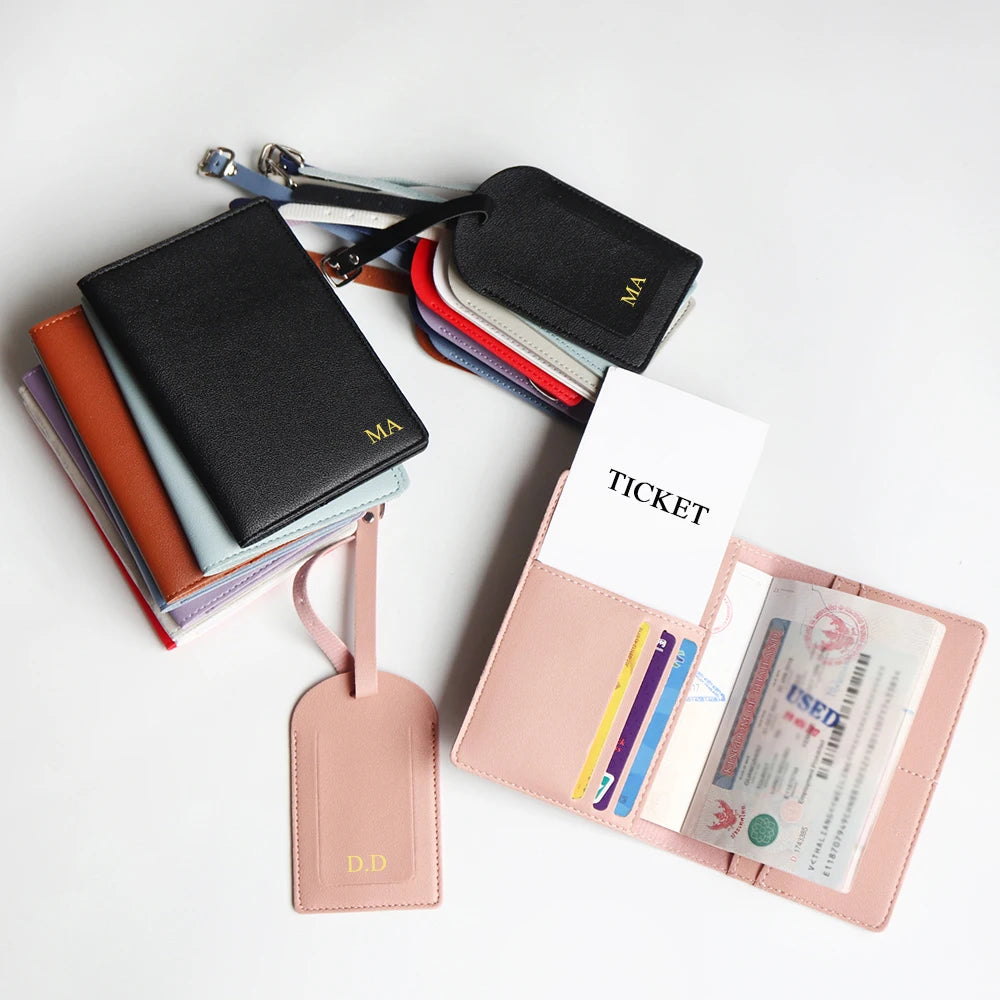 Personalisiertes Reisepass-Cover-Set – Mit Namensgravur – Stilvolles & praktisches Reiseaccessoire