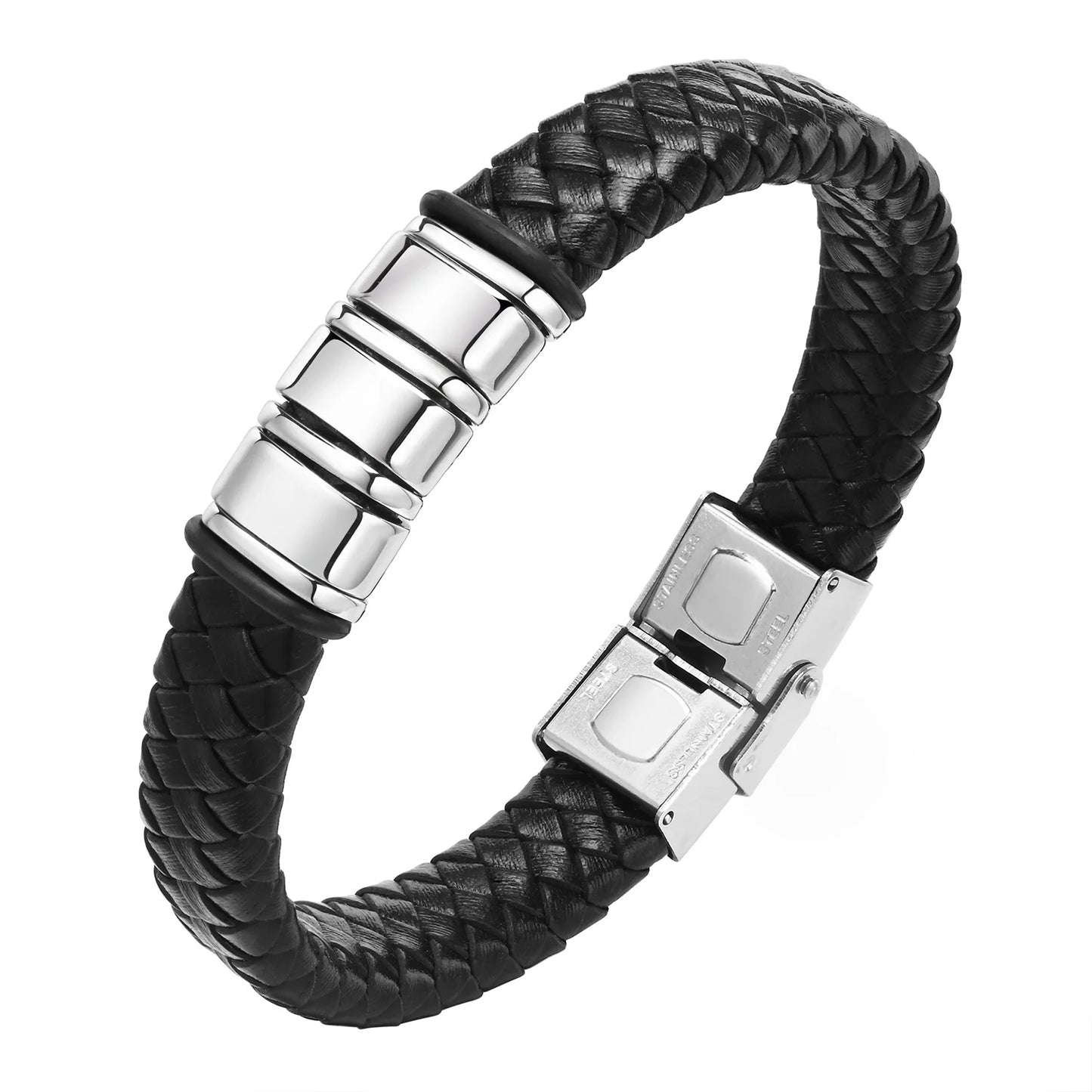 Personalisierte Leder-Seilketten-Armband für Männer, individuell mit 2–6 Namen