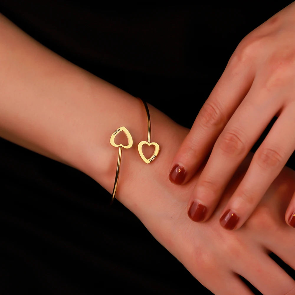 Personalisierbares Herz-Armband für Frauen – Edelstahl mit Gravur