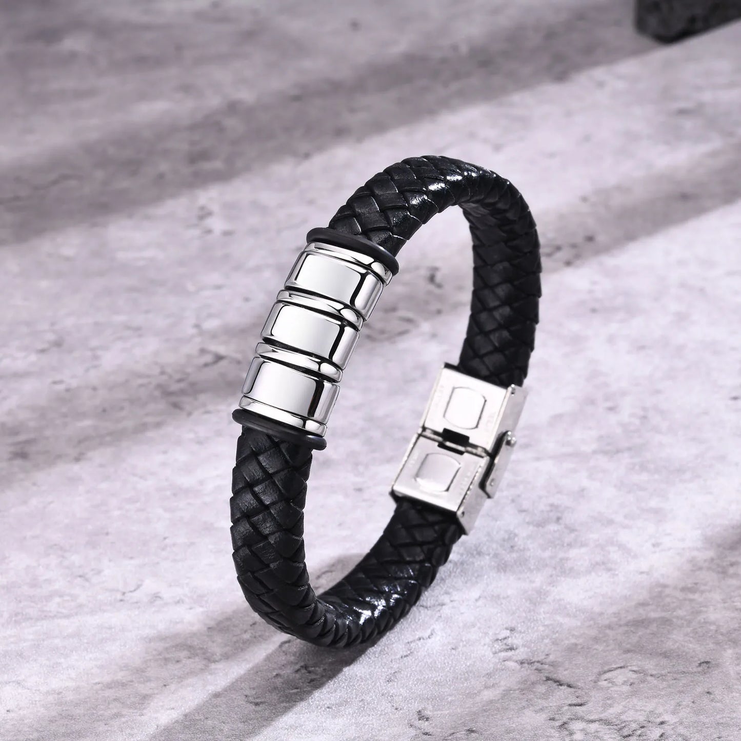 Personalisierte Leder-Seilketten-Armband für Männer, individuell mit 2–6 Namen