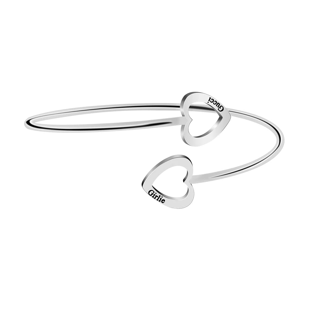 Personalisierbares Herz-Armband für Frauen – Edelstahl mit Gravur