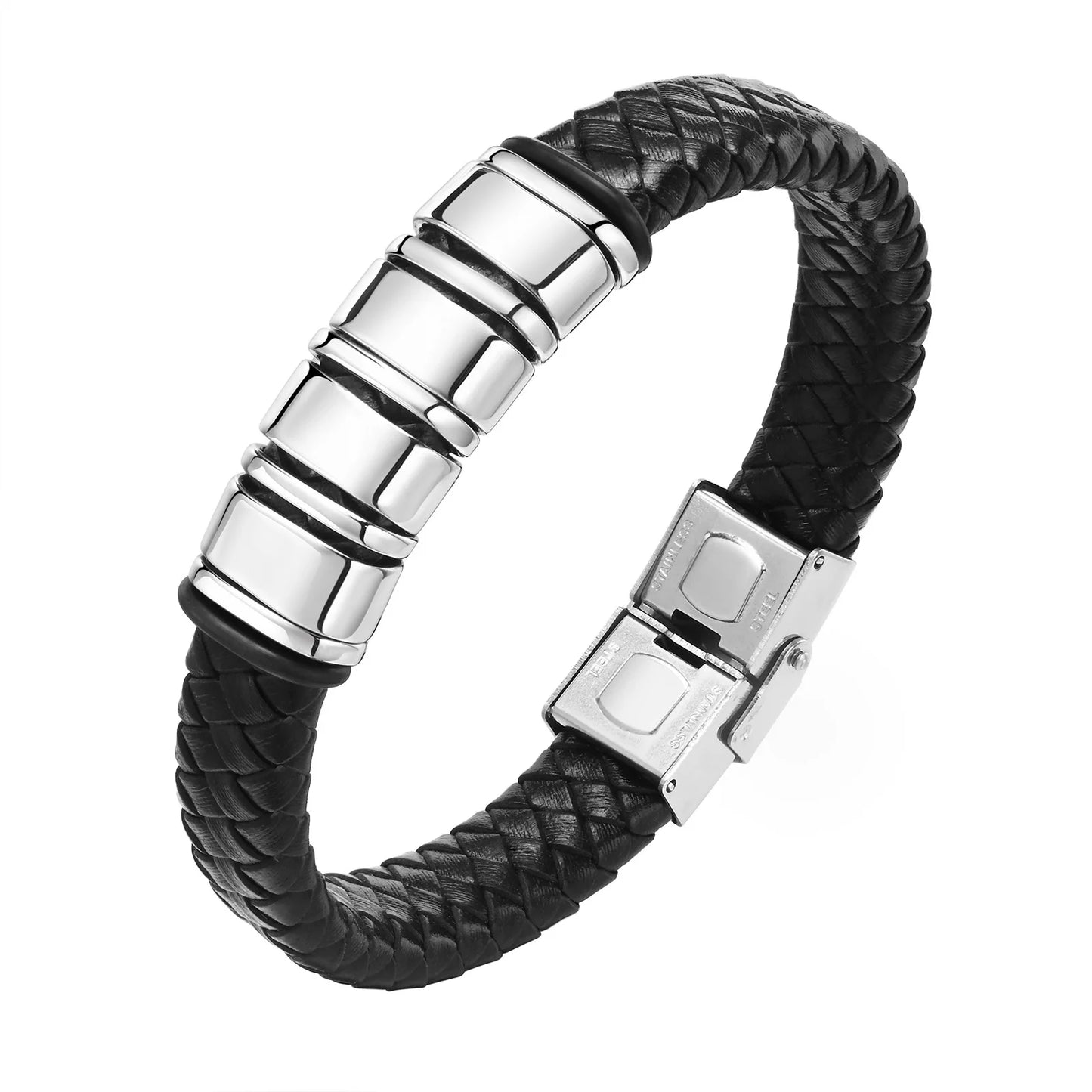 Personalisierte Leder-Seilketten-Armband für Männer, individuell mit 2–6 Namen