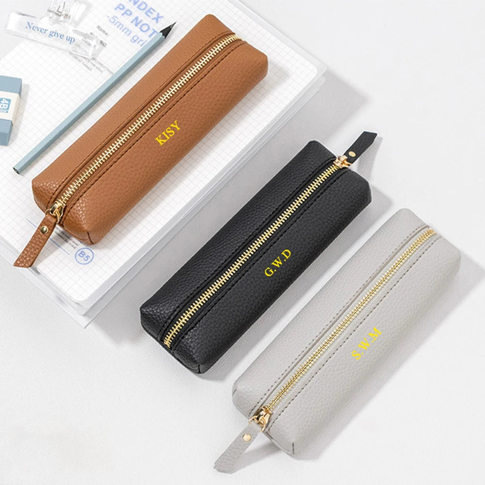 Personalisiertes Leder-Etui für Stifte – Mit Namensgravur – Stilvolles Accessoire für Schule, Büro oder Business