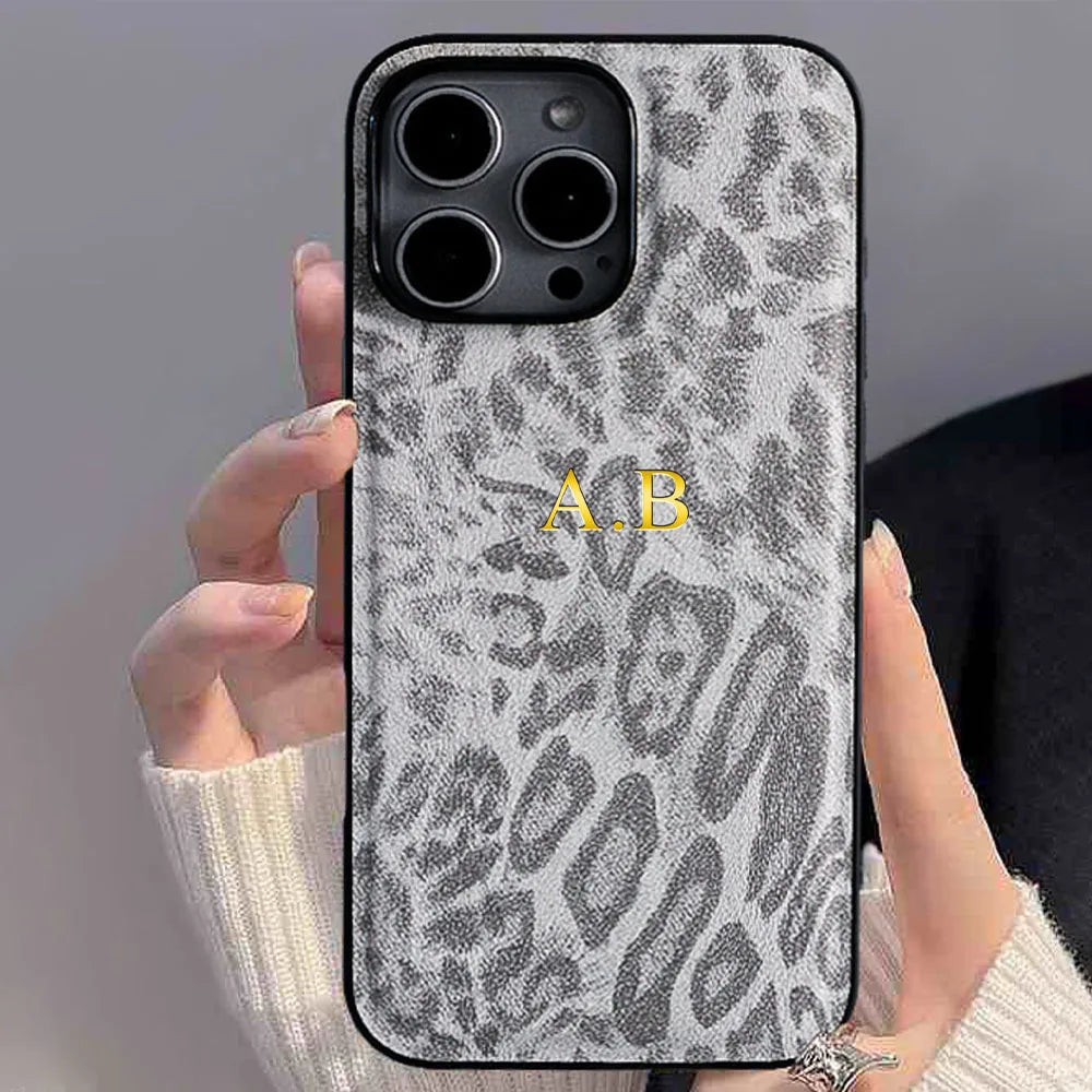 Personalisiertes iPhone-Hülle mit Leopardenmuster – Luxuriöses Leder-Design für iPhone 12, 13, 14, 15, 16 (Pro, Max)