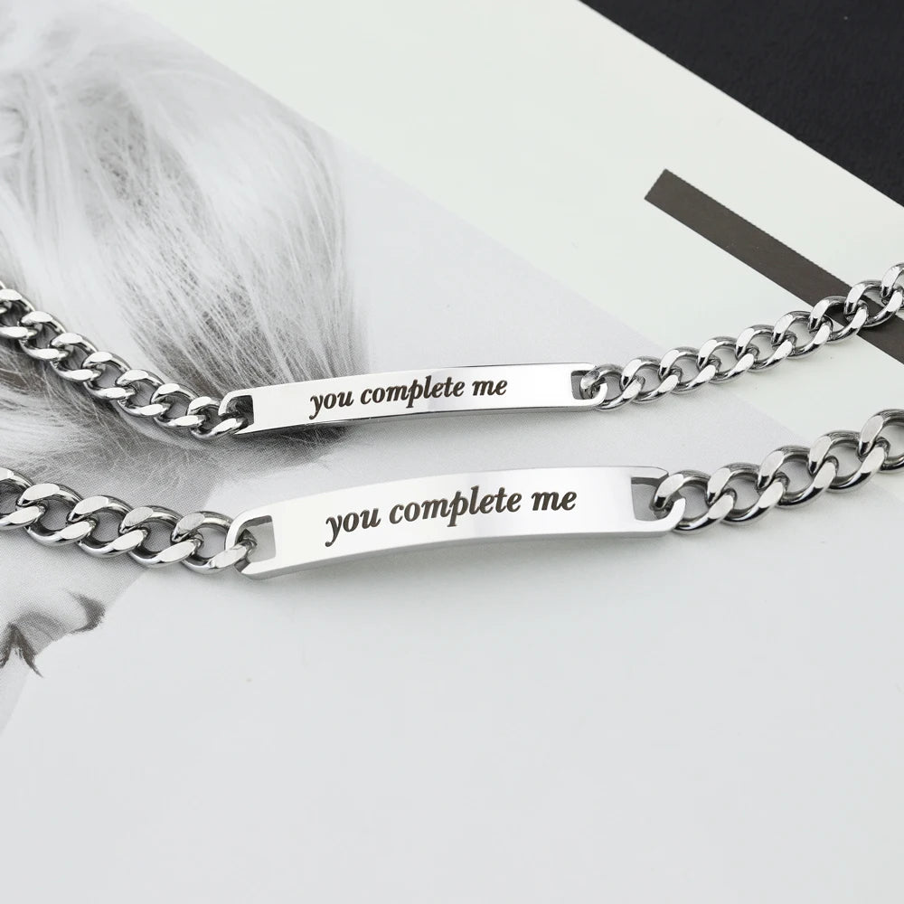 Personalisierbares Paar-Armband für Verliebte – Edelstahl mit Gravur als Set