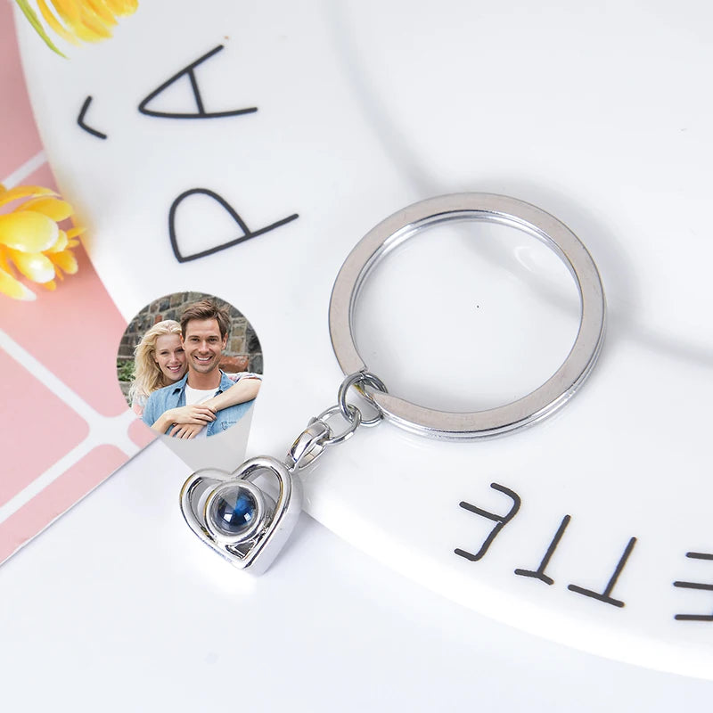 Personalisierter Foto-Projektions-Schlüsselanhänger in 3 Designs – für Jahrestage & Erinnerungsgeschenke
