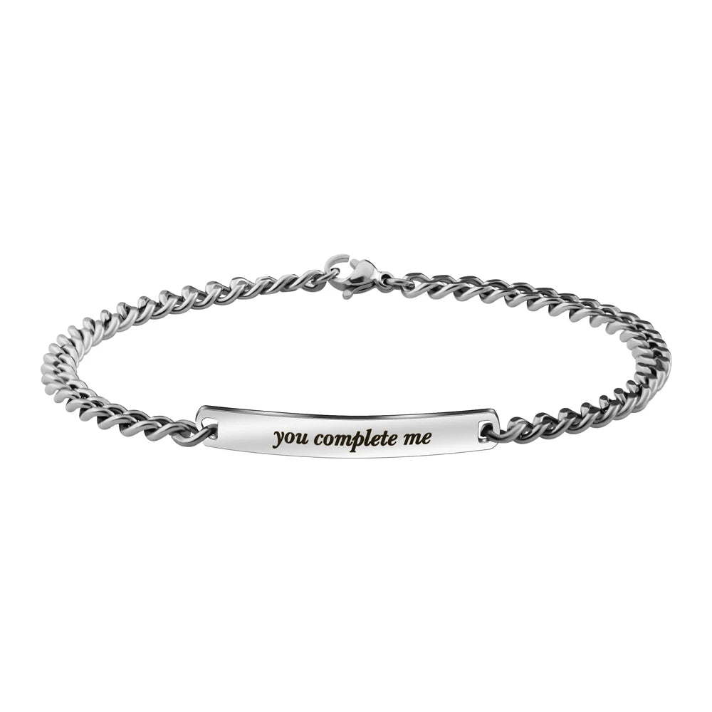 Personalisierbares Paar-Armband für Verliebte – Edelstahl mit Gravur als Set