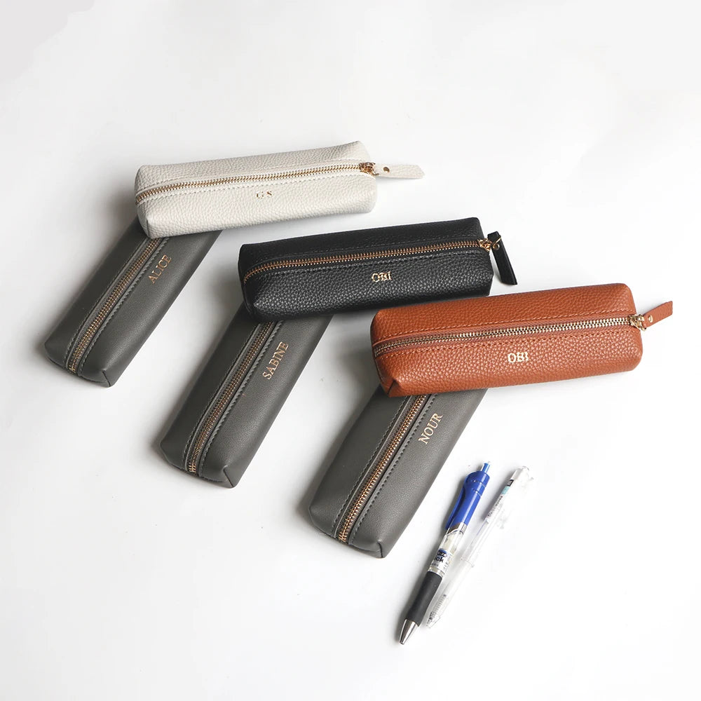 Personalisiertes Leder-Etui für Stifte – Mit Namensgravur – Stilvolles Accessoire für Schule, Büro oder Business