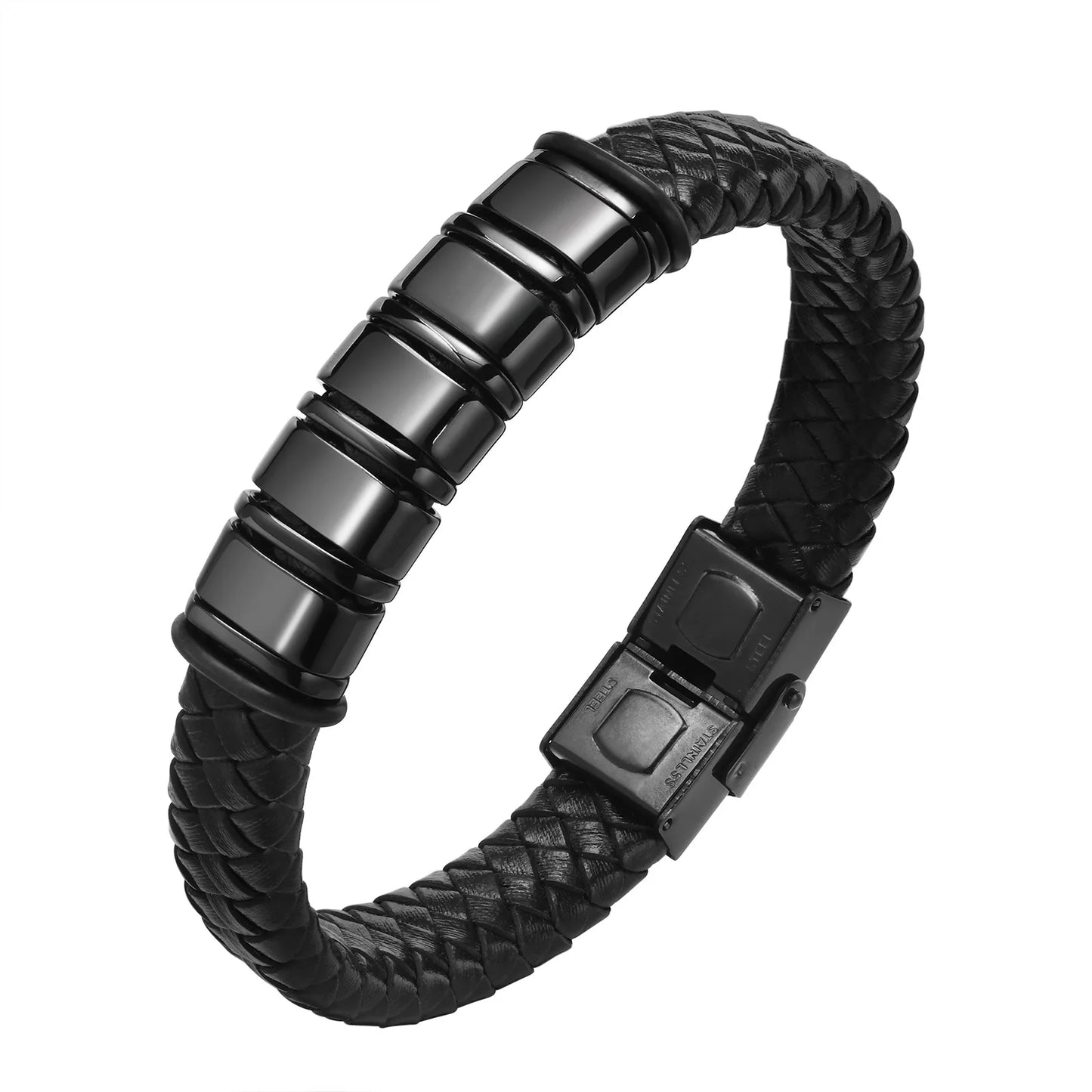 Personalisierte Leder-Seilketten-Armband für Männer, individuell mit 2–6 Namen