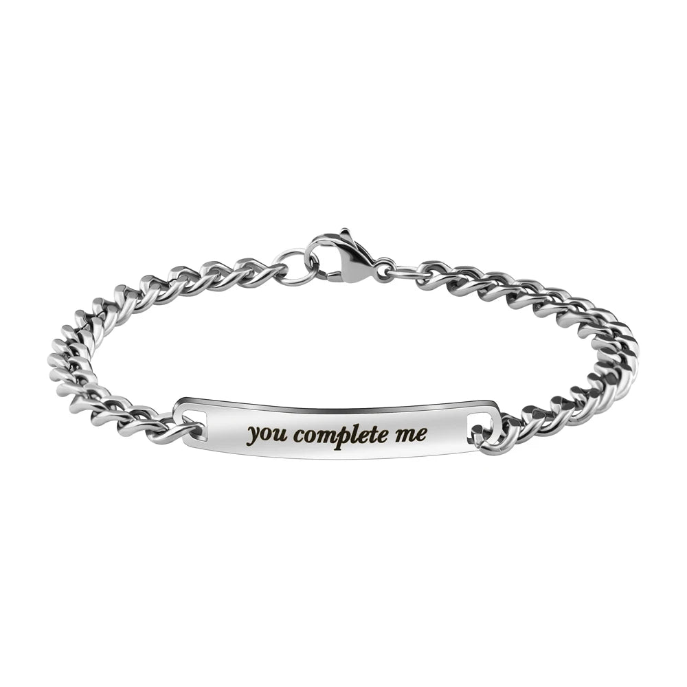 Personalisierbares Paar-Armband für Verliebte – Edelstahl mit Gravur als Set