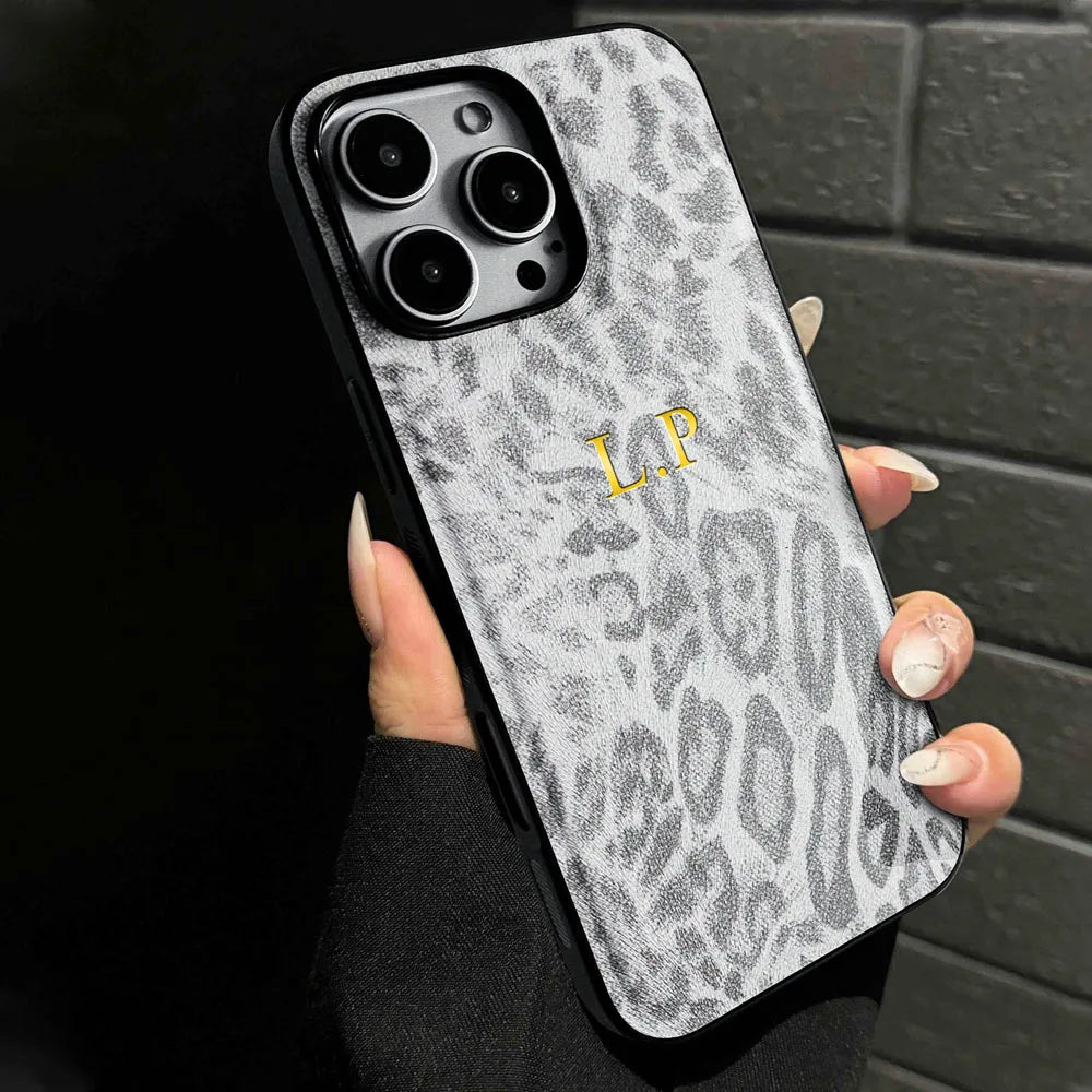 Personalisiertes iPhone-Hülle mit Leopardenmuster – Luxuriöses Leder-Design für iPhone 12, 13, 14, 15, 16 (Pro, Max)