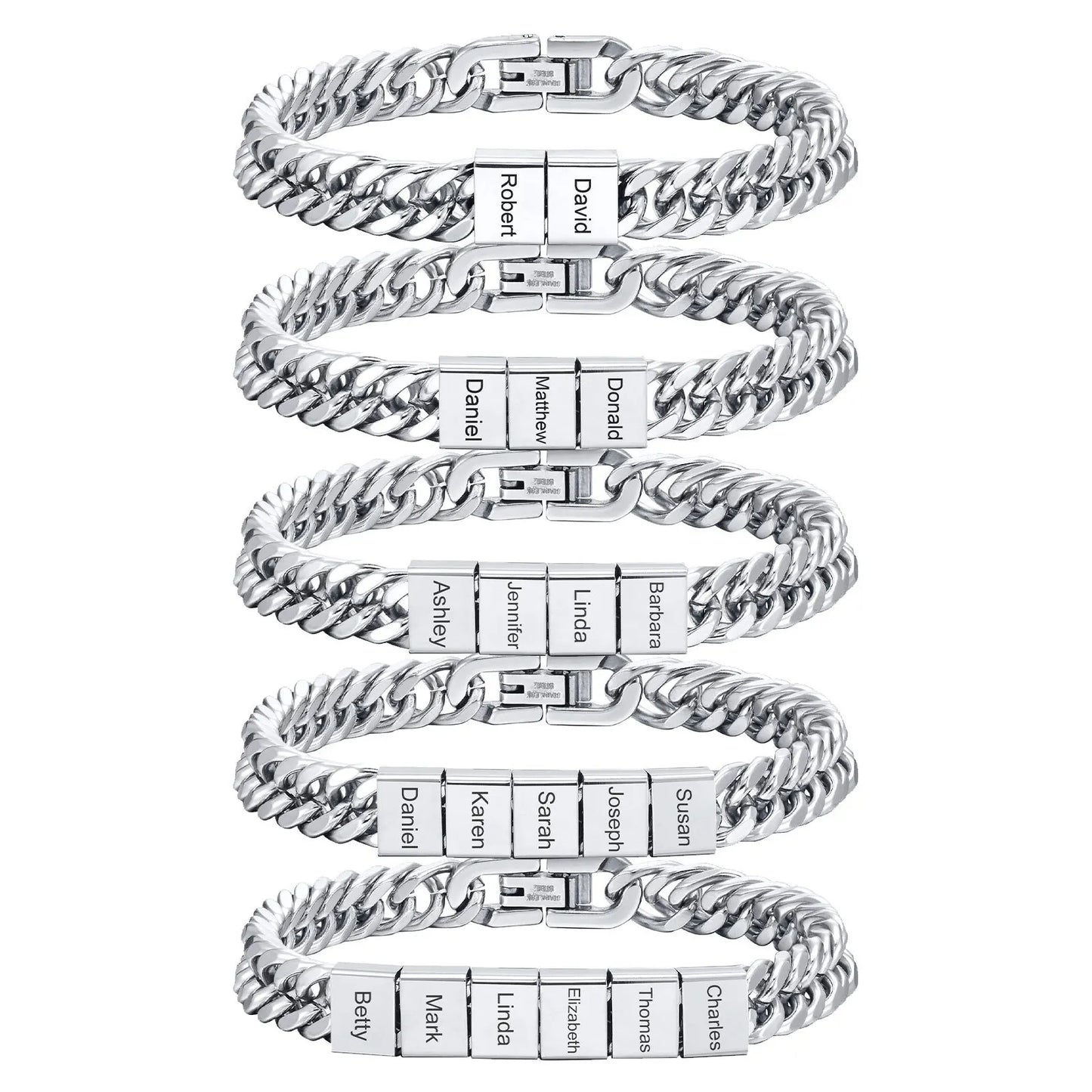 Personalisierbares Cuban Chain Armband für Männer – Edelstahl mit Namensgravur