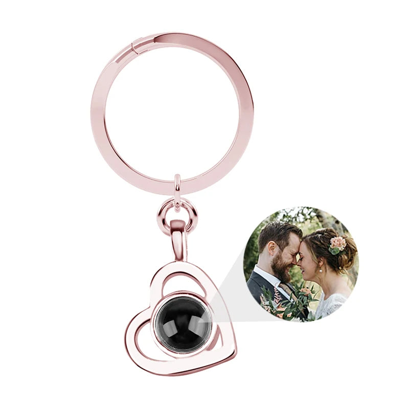 Personalisierter Foto-Projektions-Schlüsselanhänger in 3 Designs – für Jahrestage & Erinnerungsgeschenke