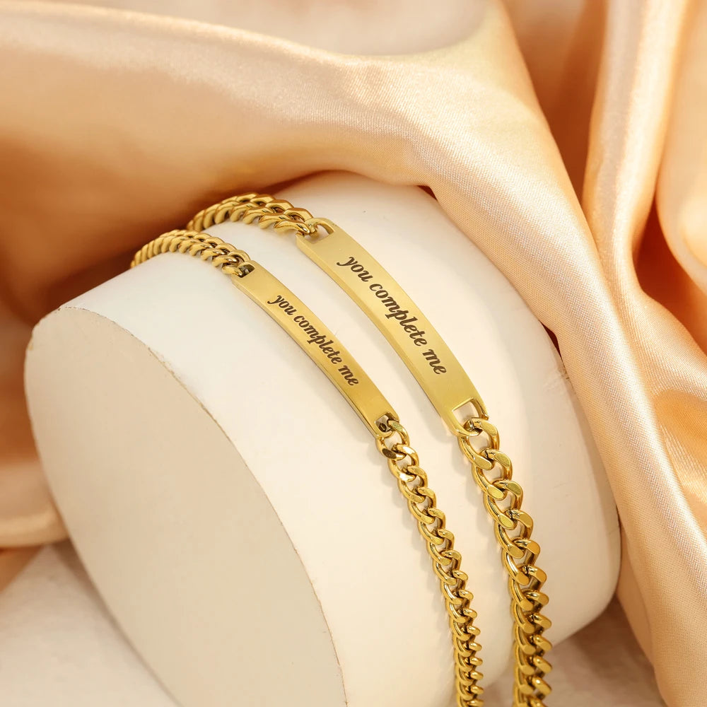 Personalisierbares Paar-Armband für Verliebte – Edelstahl mit Gravur als Set