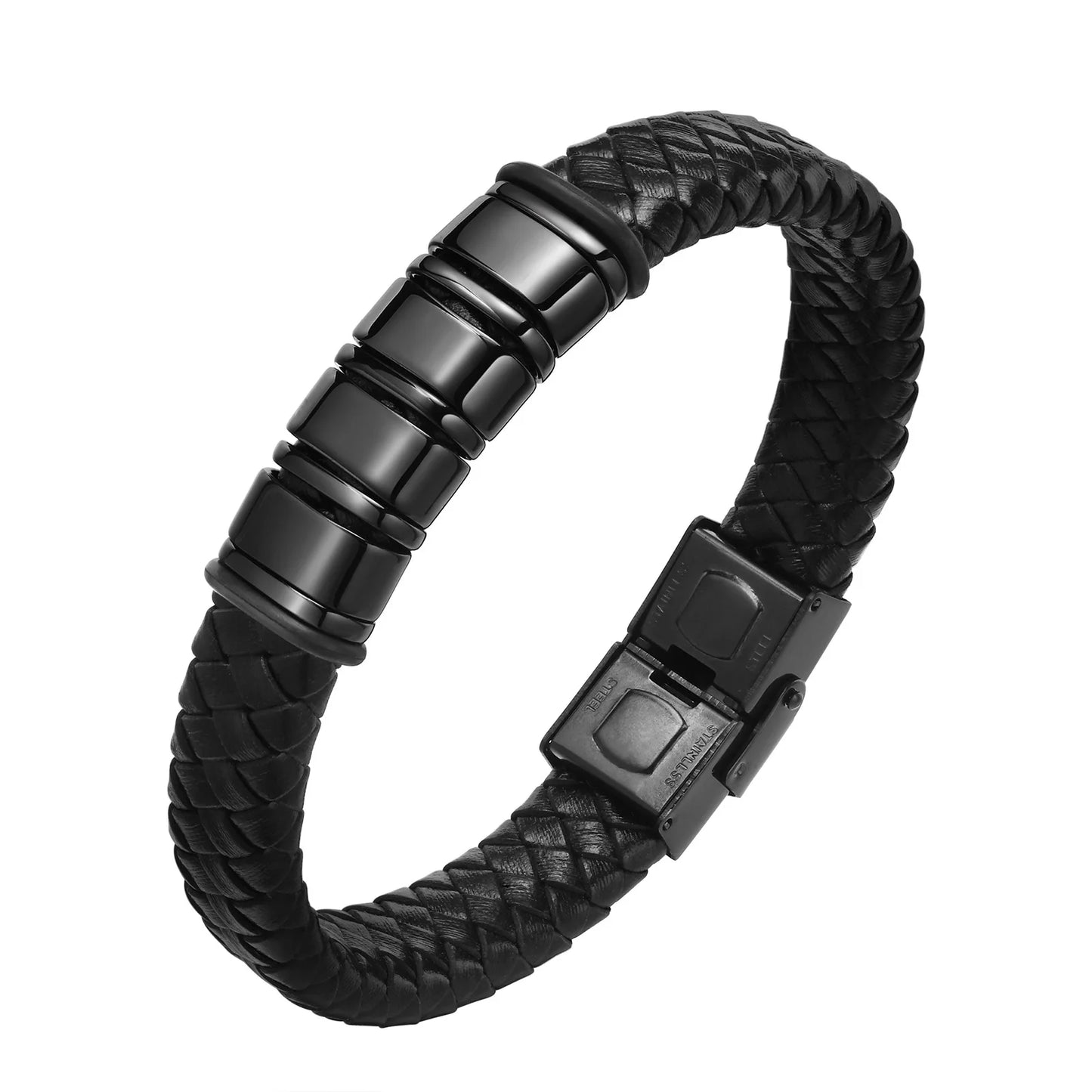 Personalisierte Leder-Seilketten-Armband für Männer, individuell mit 2–6 Namen