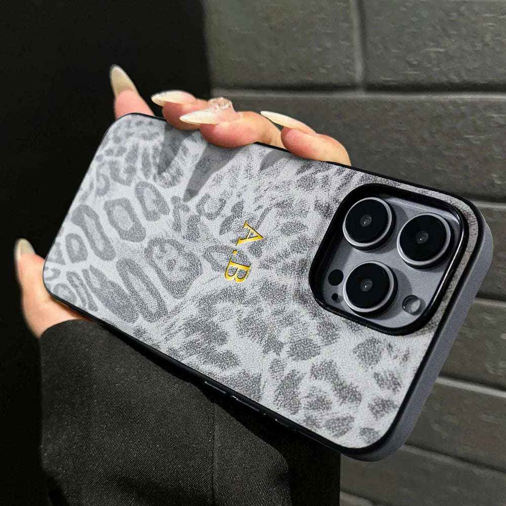Personalisiertes iPhone-Hülle mit Leopardenmuster – Luxuriöses Leder-Design für iPhone 12, 13, 14, 15, 16 (Pro, Max)