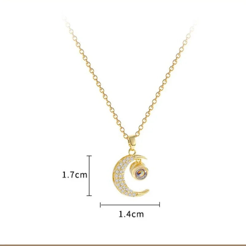 Personalisiertes Foto-Halskette mit Halbmond-Design – Individuelles Geschenk für Frauen