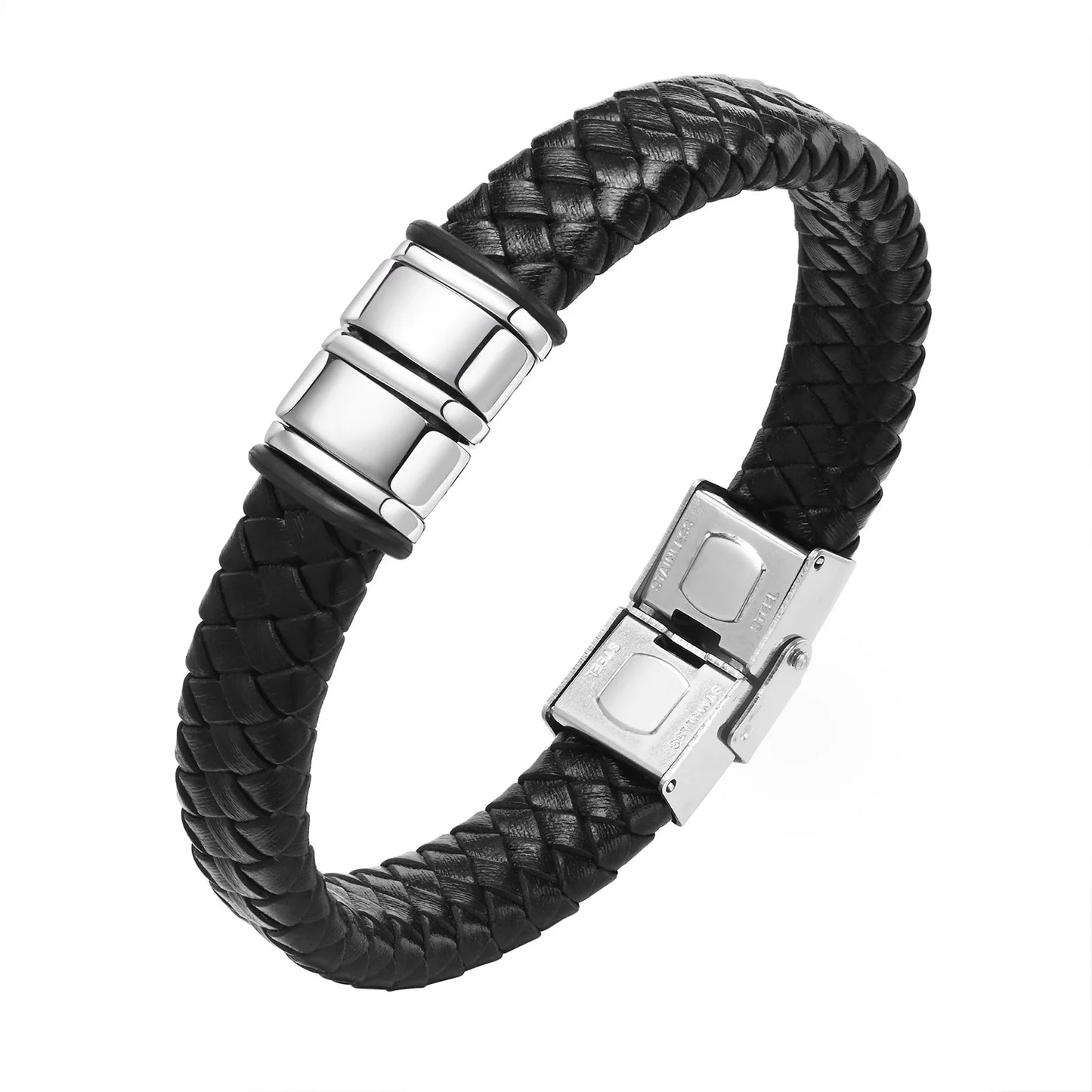 Personalisierte Leder-Seilketten-Armband für Männer, individuell mit 2–6 Namen