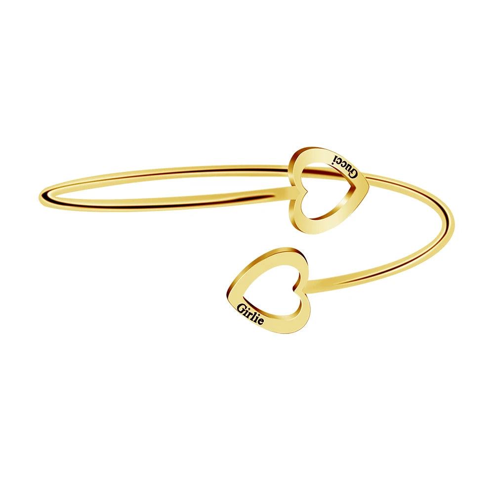 Personalisierbares Herz-Armband für Frauen – Edelstahl mit Gravur