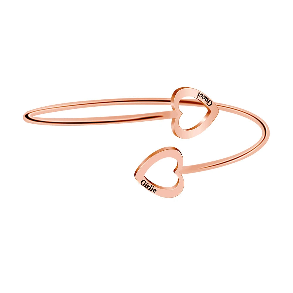 Personalisierbares Herz-Armband für Frauen – Edelstahl mit Gravur