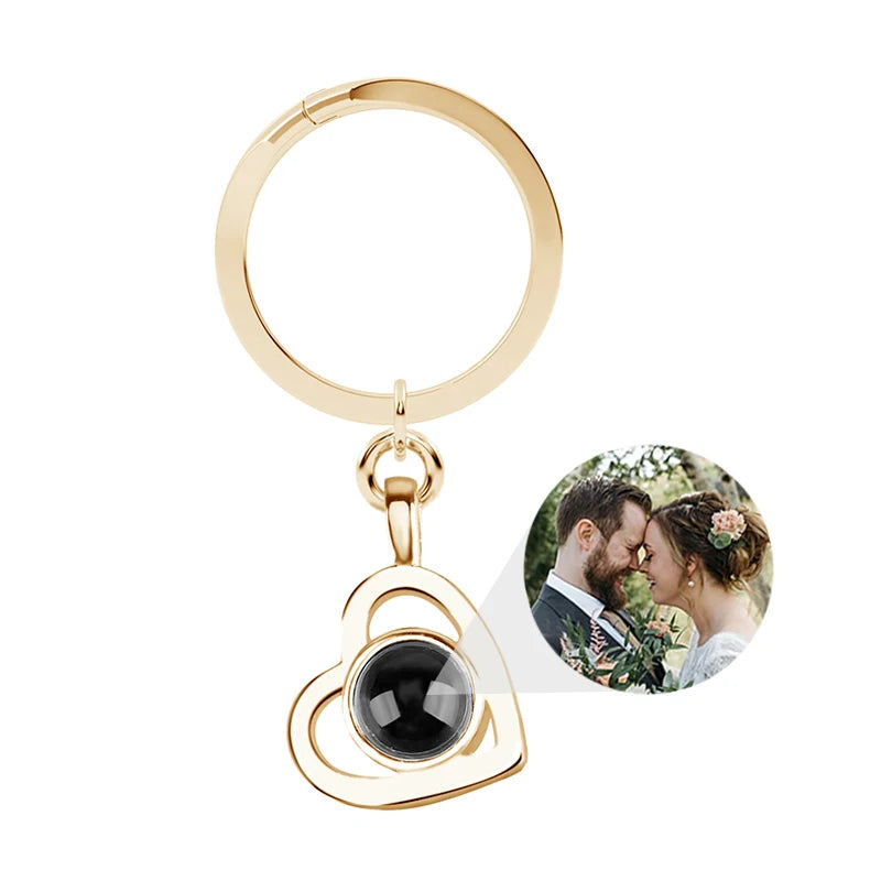 Personalisierter Foto-Projektions-Schlüsselanhänger in 3 Designs – für Jahrestage & Erinnerungsgeschenke