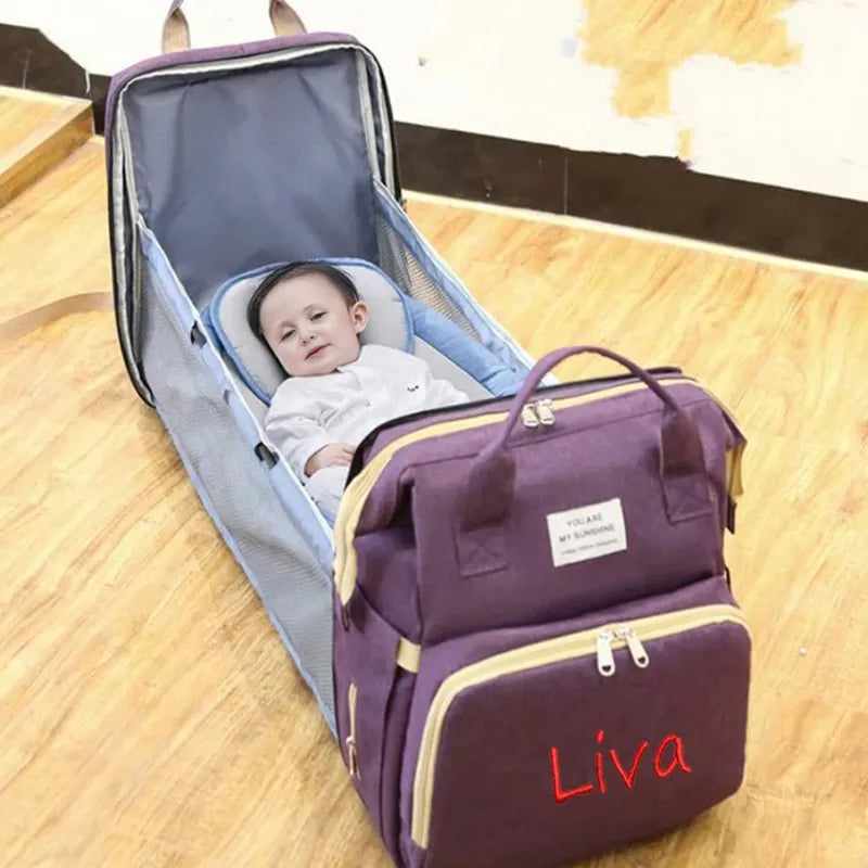 Personalisiertes, faltbares Mommy-Bag – Leichter Rucksack mit großem Fassungsvermögen für unterwegs