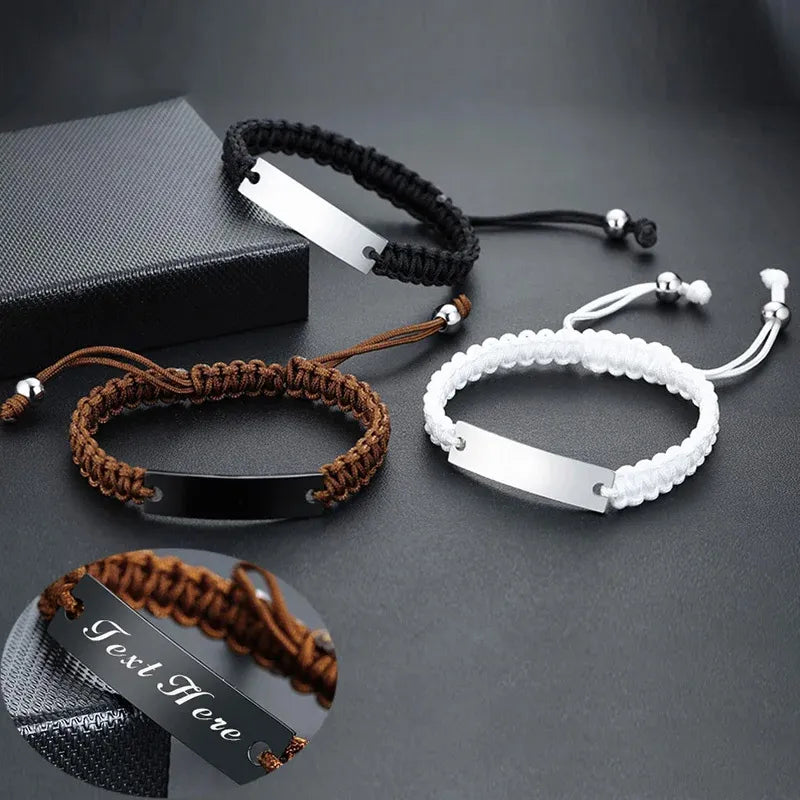 Seilketten-Armband mit personalisiertem Namen und Längenverstellbarkeit