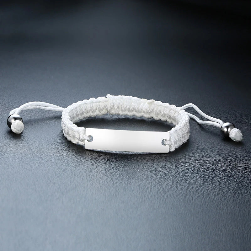 Seilketten-Armband mit personalisiertem Namen und Längenverstellbarkeit