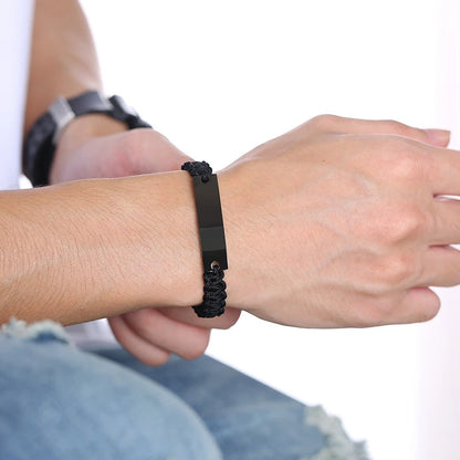 Seilketten-Armband mit personalisiertem Namen und Längenverstellbarkeit