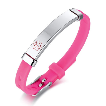 Personalisierbare ID-Armbänder für Jungen und Mädchen, aus weichem Silikon und Edelstahl