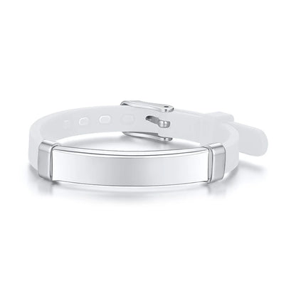 Personalisierbare ID-Armbänder für Jungen und Mädchen, aus weichem Silikon und Edelstahl