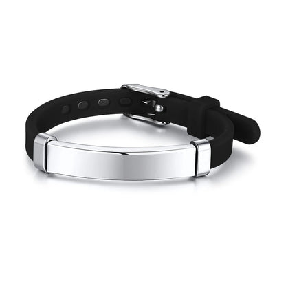 Personalisierbare ID-Armbänder für Jungen und Mädchen, aus weichem Silikon und Edelstahl