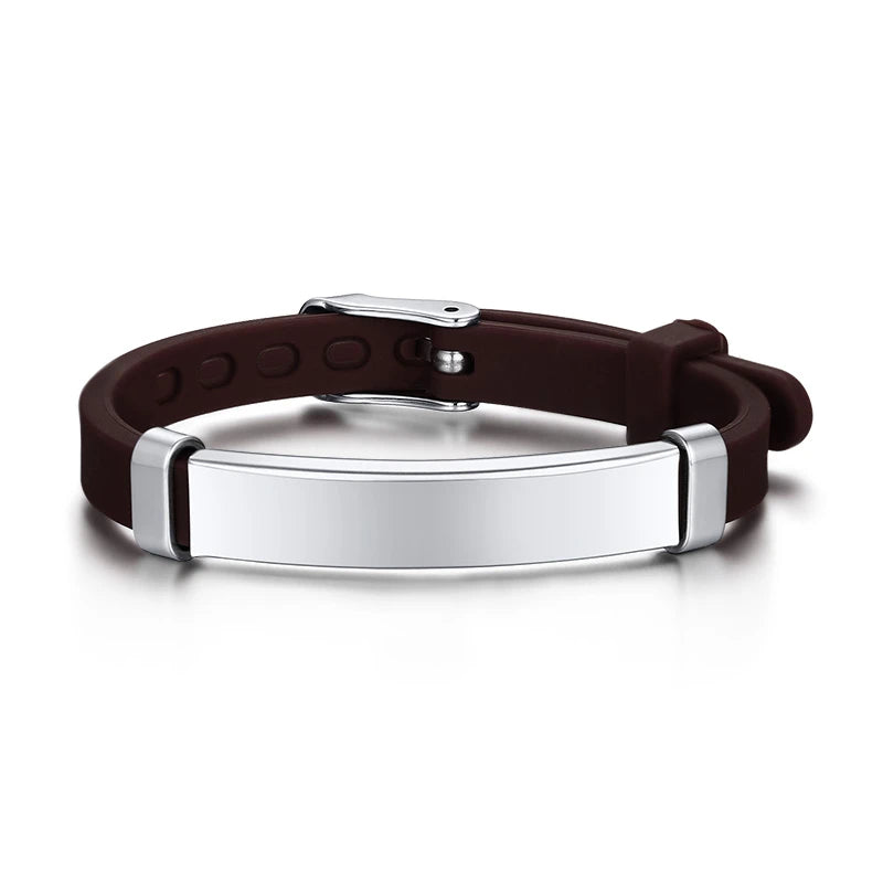 Personalisierbare ID-Armbänder für Jungen und Mädchen, aus weichem Silikon und Edelstahl