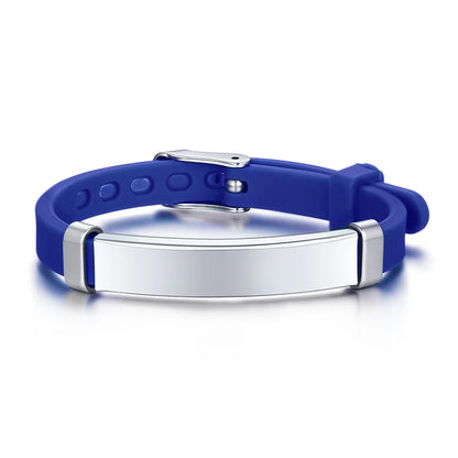Personalisierbare ID-Armbänder für Jungen und Mädchen, aus weichem Silikon und Edelstahl