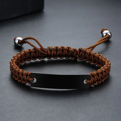 Seilketten-Armband mit personalisiertem Namen und Längenverstellbarkeit