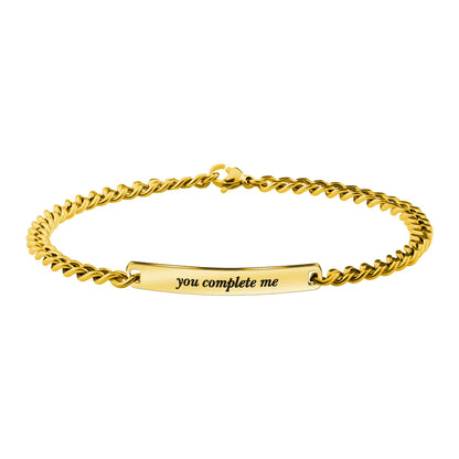Personalisierbares Paar-Armband für Verliebte – Edelstahl mit Gravur als Set