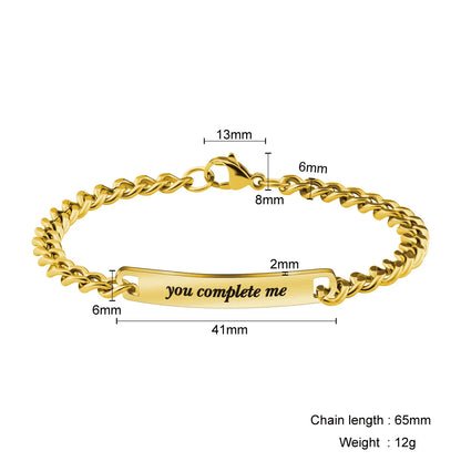 Personalisierbares Paar-Armband für Verliebte – Edelstahl mit Gravur als Set